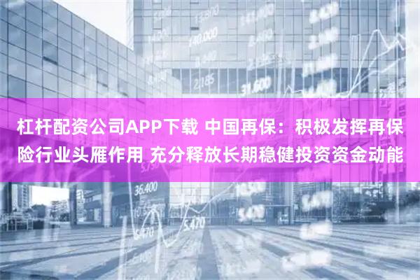 杠杆配资公司APP下载 中国再保：积极发挥再保险行业头雁作用 充分释放长期稳健投资资金动能
