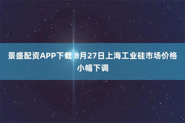 景盛配资APP下载 8月27日上海工业硅市场价格小幅下调
